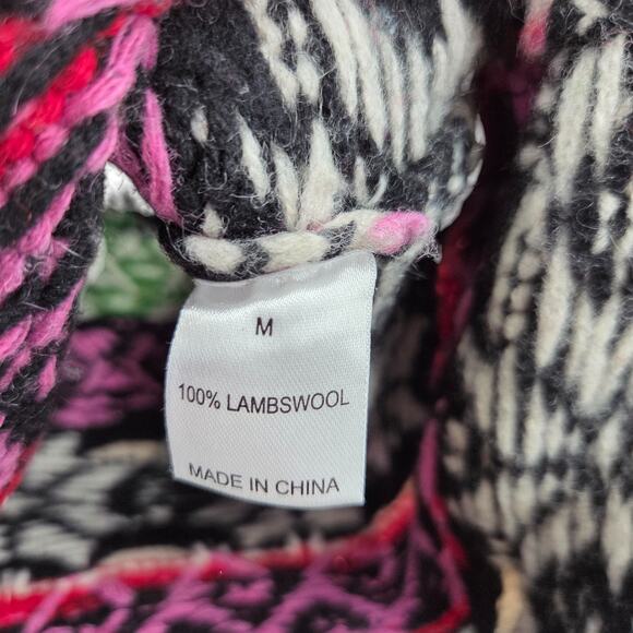 FRANCES VALENTINE MEDIUM LAMBSWOOL FAIR ISLE V-NECK KNIT SWEATER VEST - Picture 4 of 5